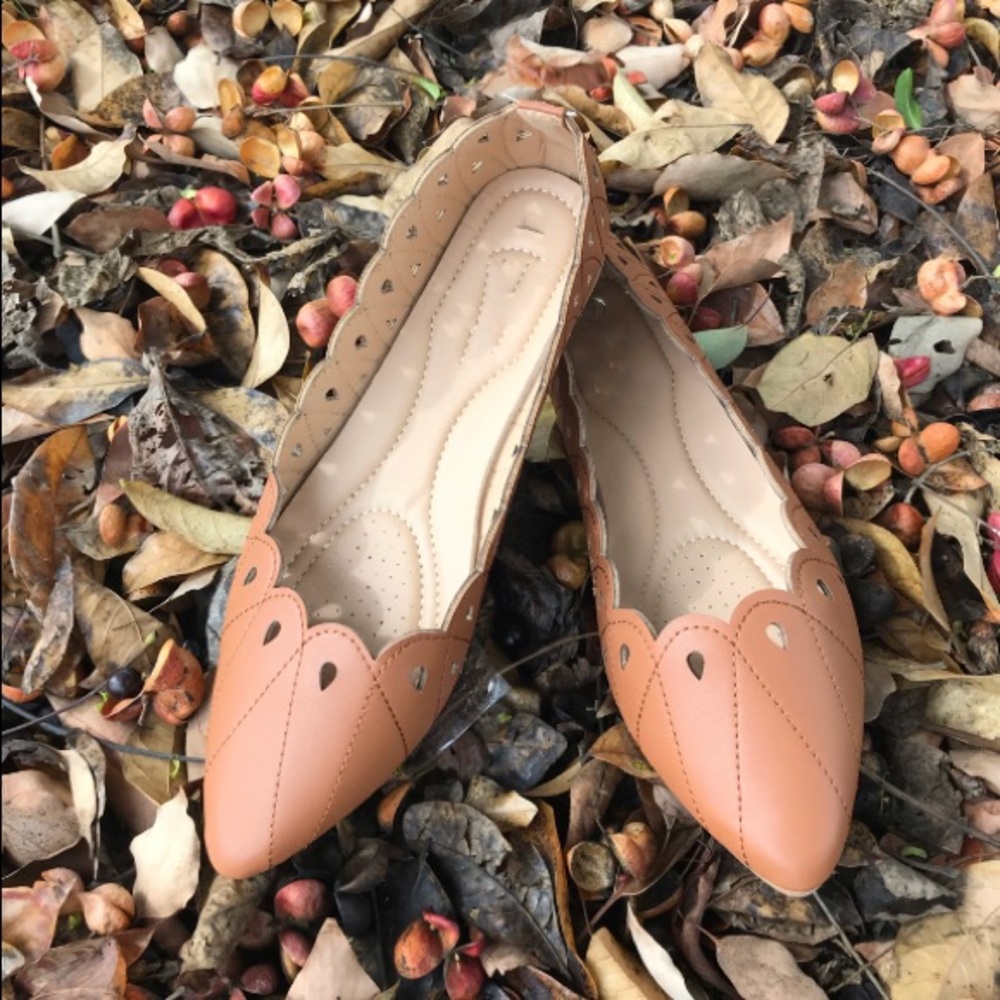 All new tan scalloped flats - Picture 6 of 12